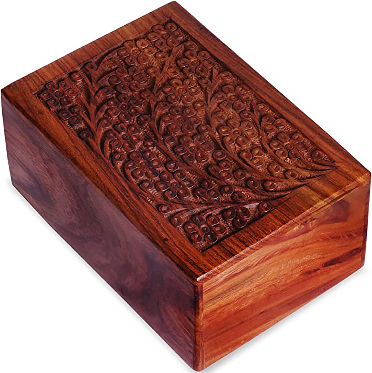 Hand carved Urn Wooden Box | Premium Wooden Box for Human ashes | Wood Urn Box manufacturer & supplier