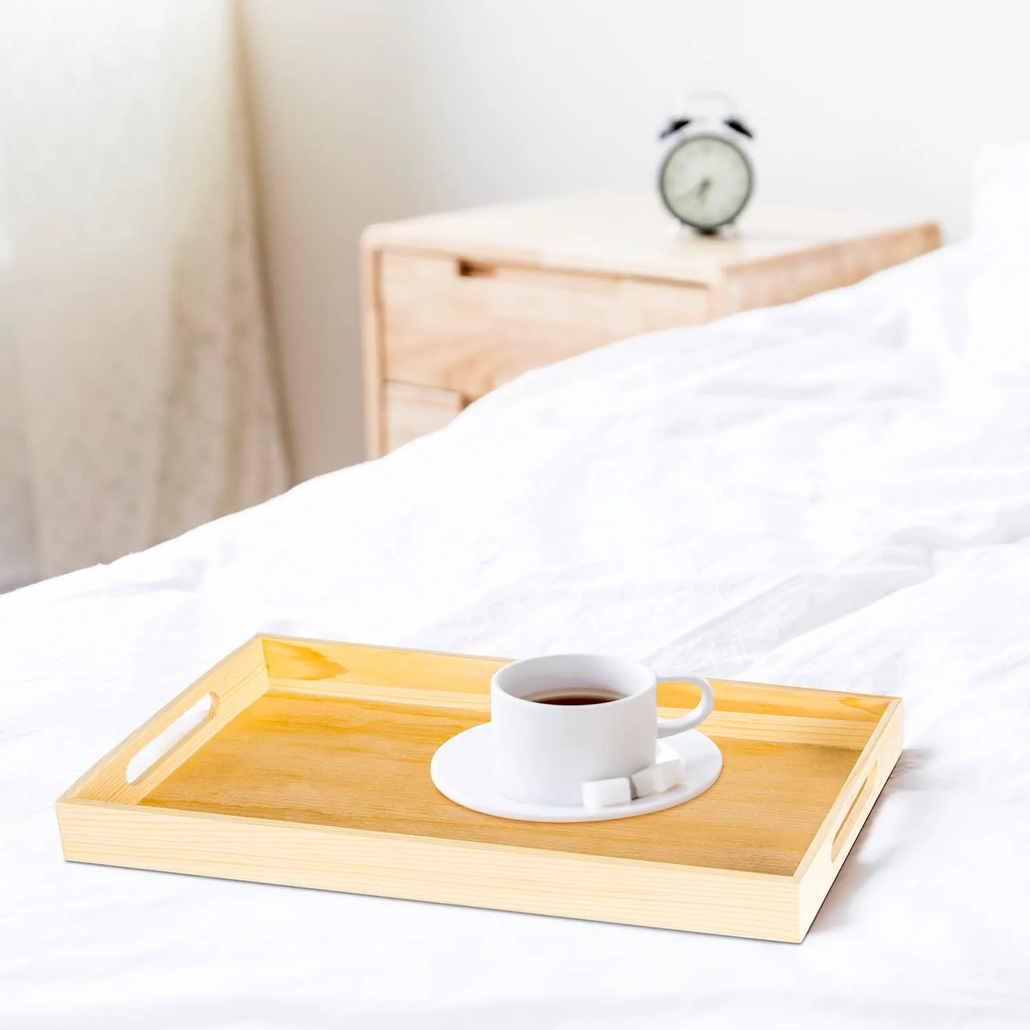 Handcrafted Wooden Nested Serving Tray Set | High quality Serving tray | Pinewood Rectangular Trays