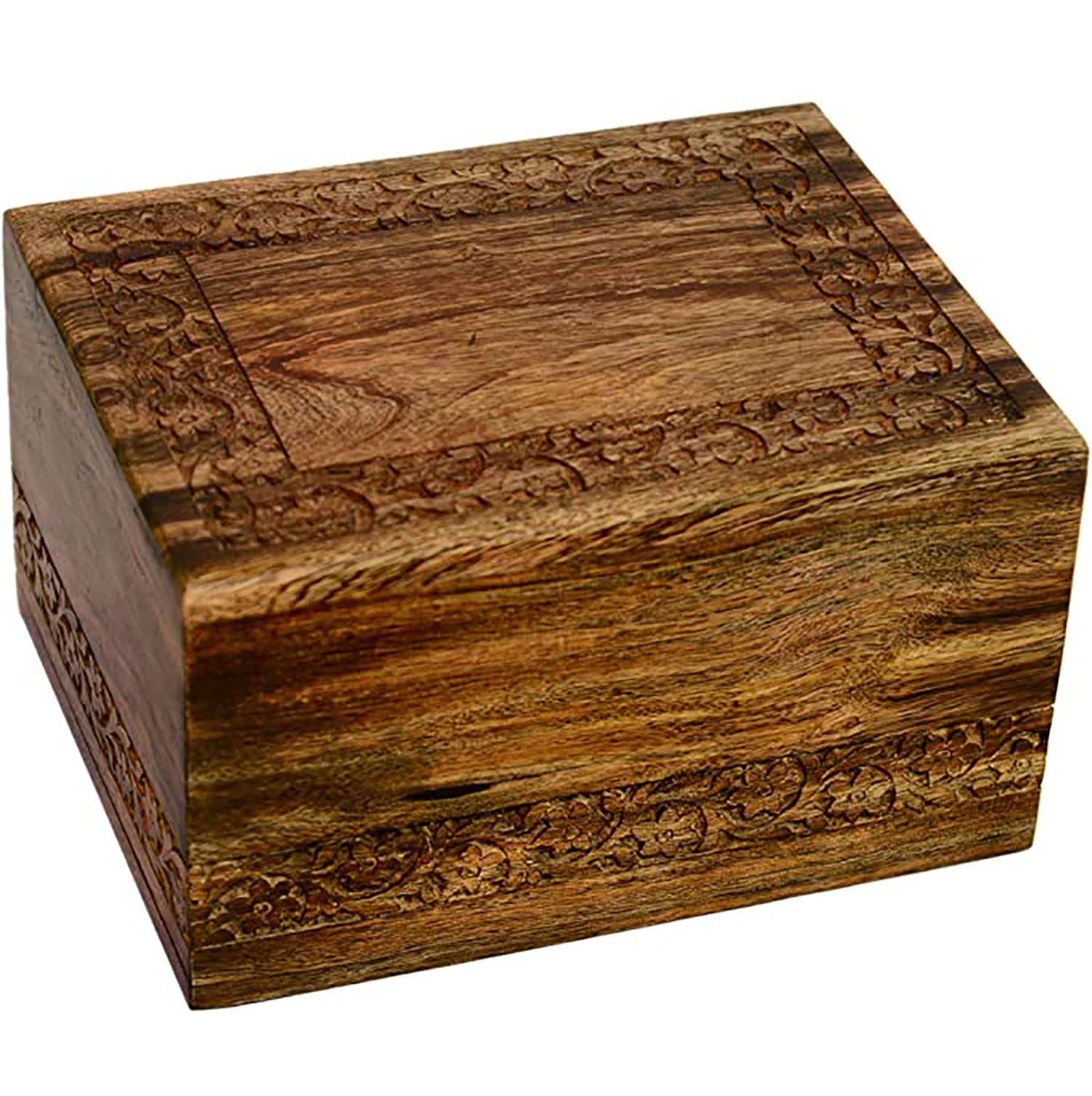 Hand carved Beautiful Cremation Urn Box | Urn Box for Human Ashes | Wood Urn Box manufacturer & supplier