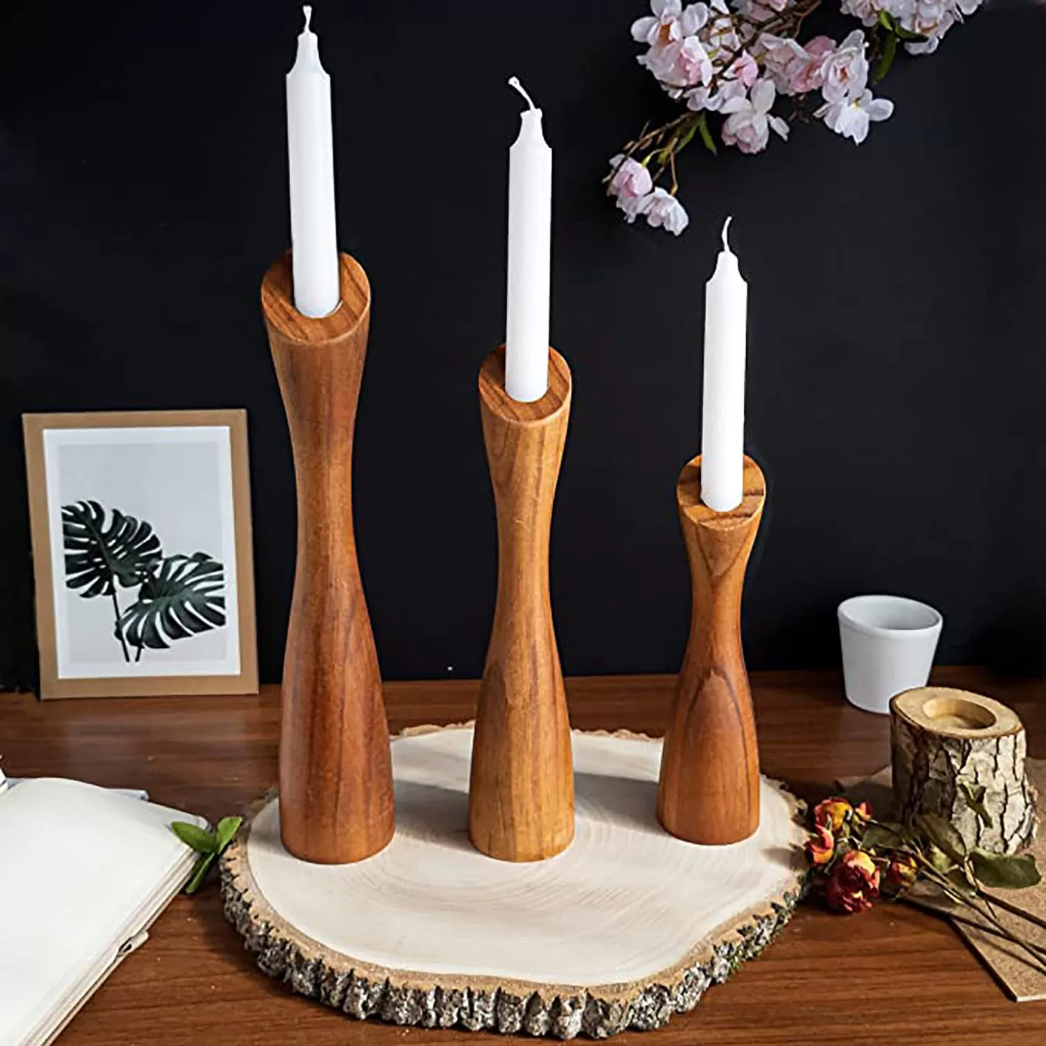Makoexports Wooden Candle Stand