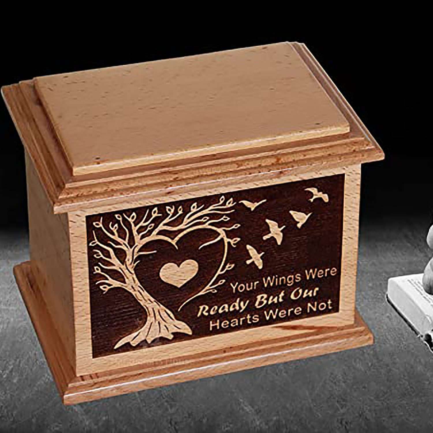 Wooden Trees of Heart Cremation Urn Boxes, Premium Wooden Box for Human ashes , Wood Urn Box manufacturer & supplier