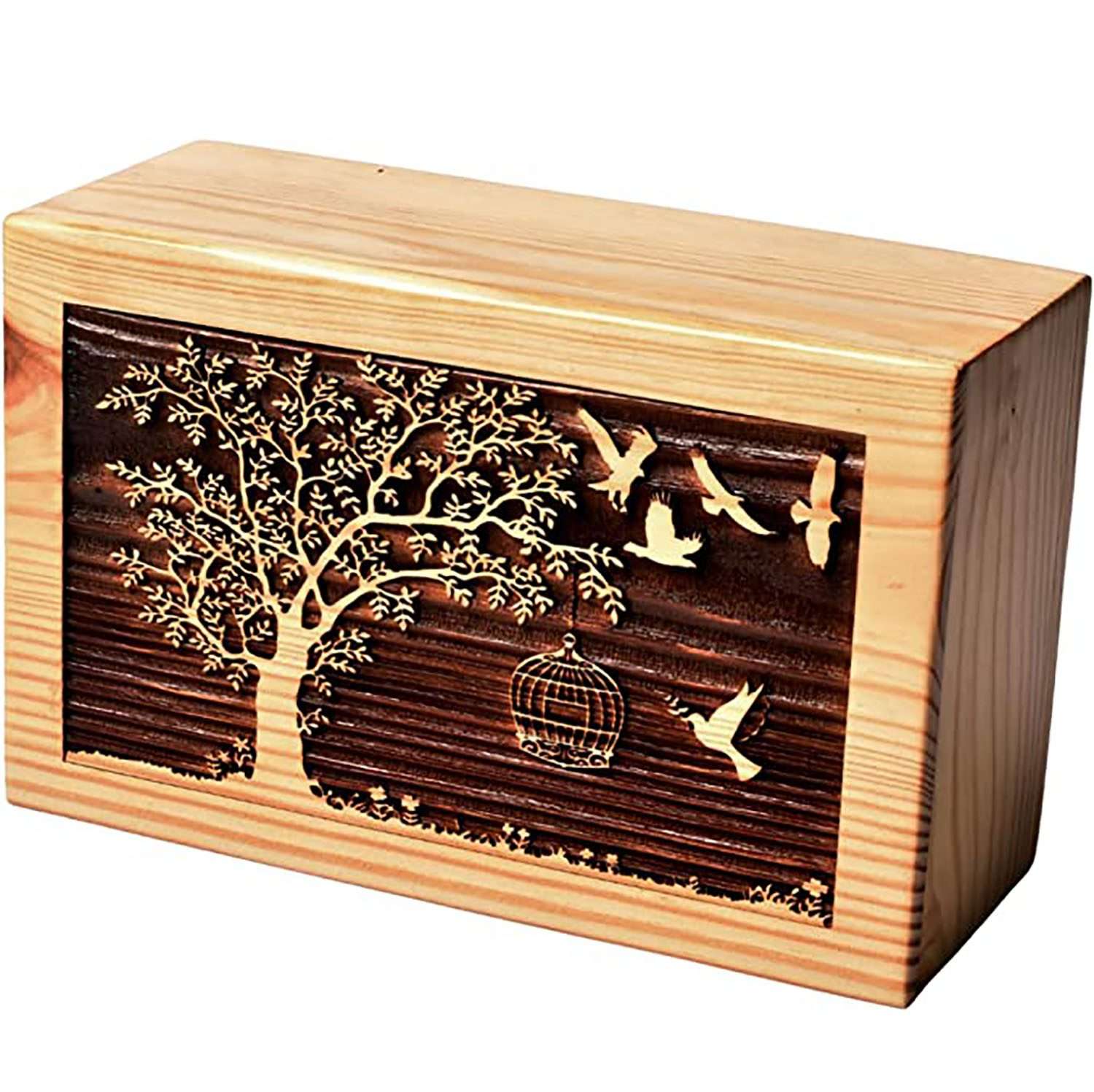 Hand carved Urn Wooden Box | Premium Wooden Box for Human ashes with beautiful design | Wood Urn Box manufacturer & supplier