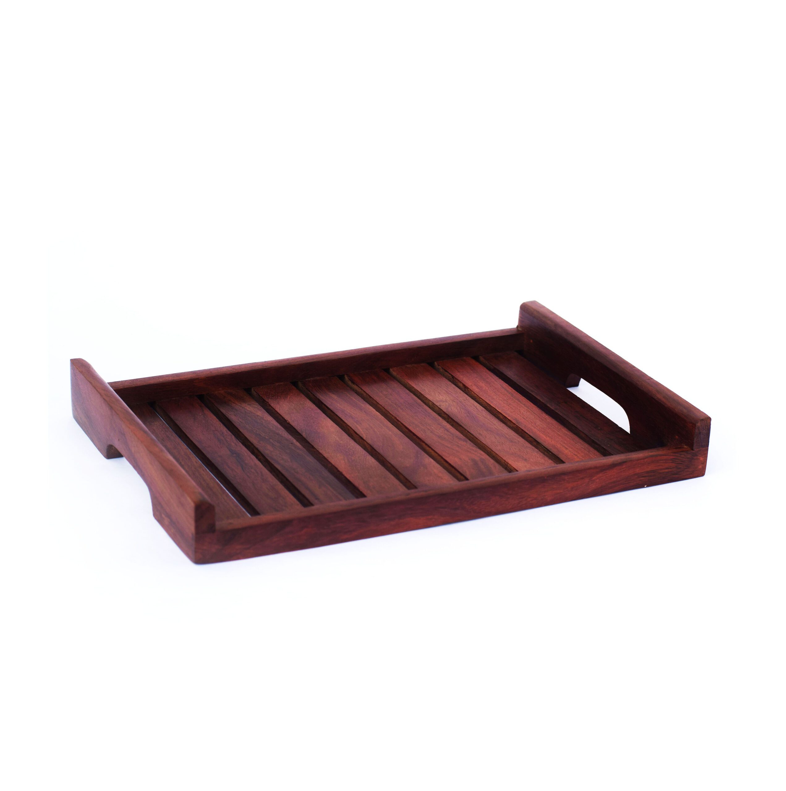 Handcrafted Wood Serving Tray with Handles  | Trays for Coffee Table | Perfect Trendy Breakfast Tray