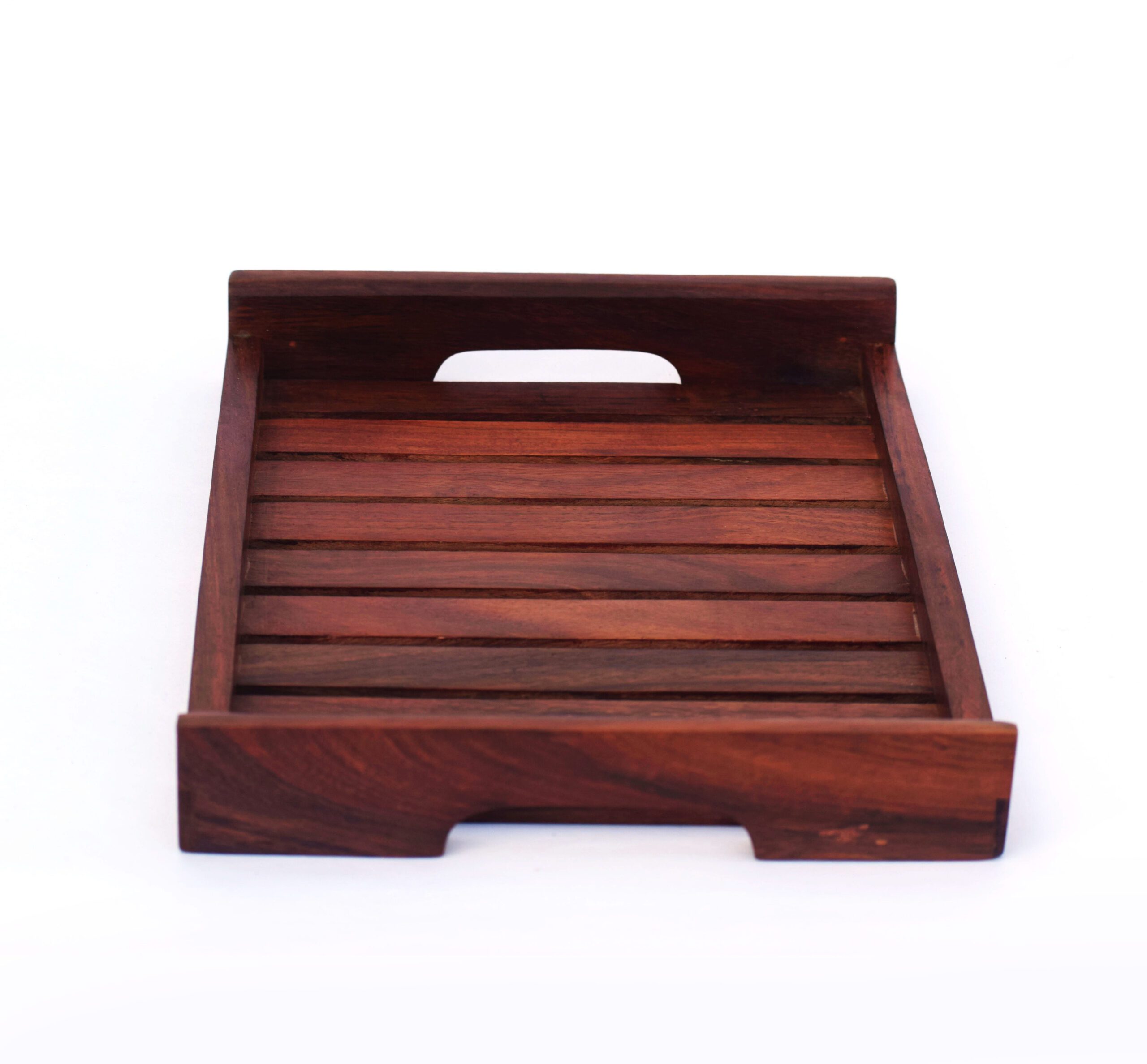 Handcrafted Wood Serving Tray with Handles  | Trays for Coffee Table | Perfect Trendy Breakfast Tray