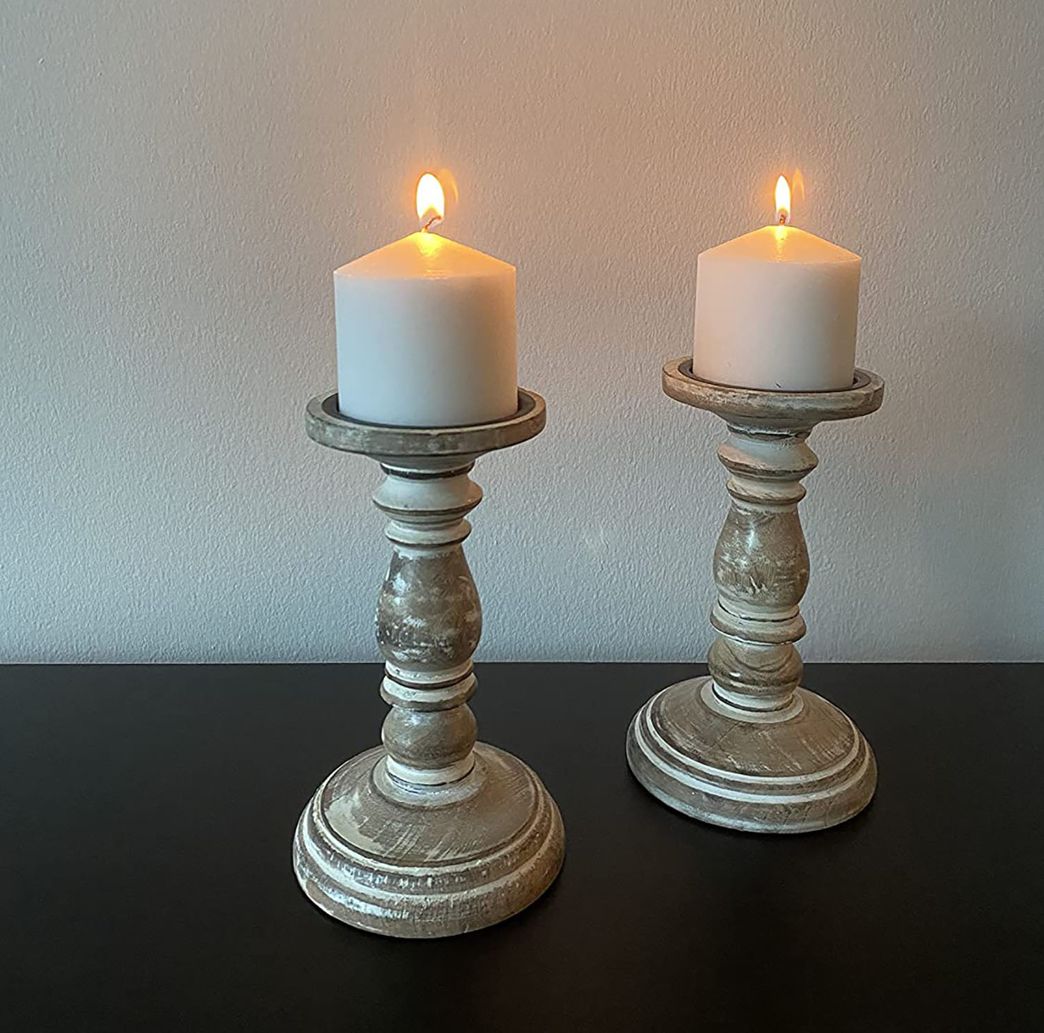Premium Wooden Candle Stand Unique | Wood Candle Pillar for Home décor