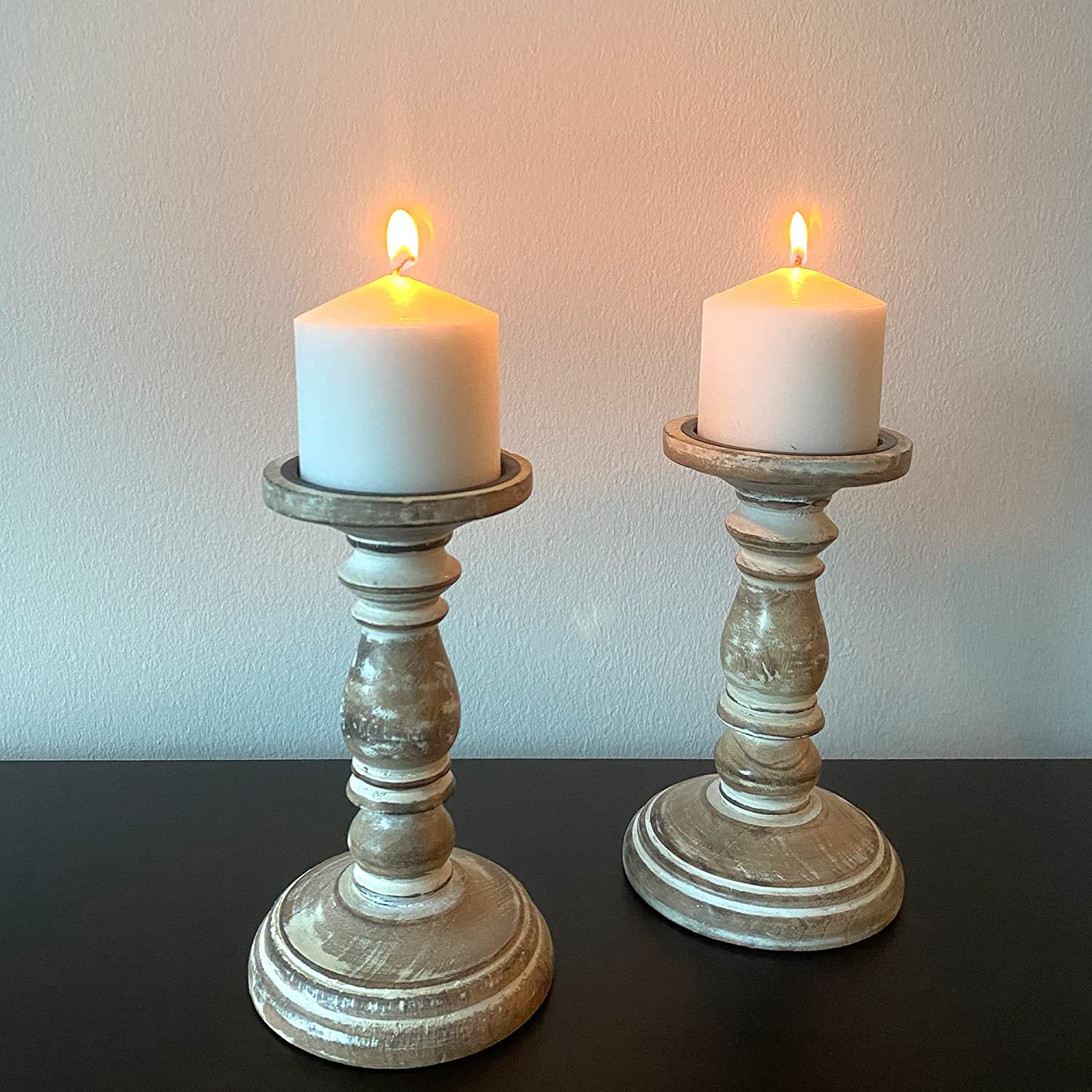 Premium Wooden Candle Stand Unique | Wood Candle Pillar for Home décor