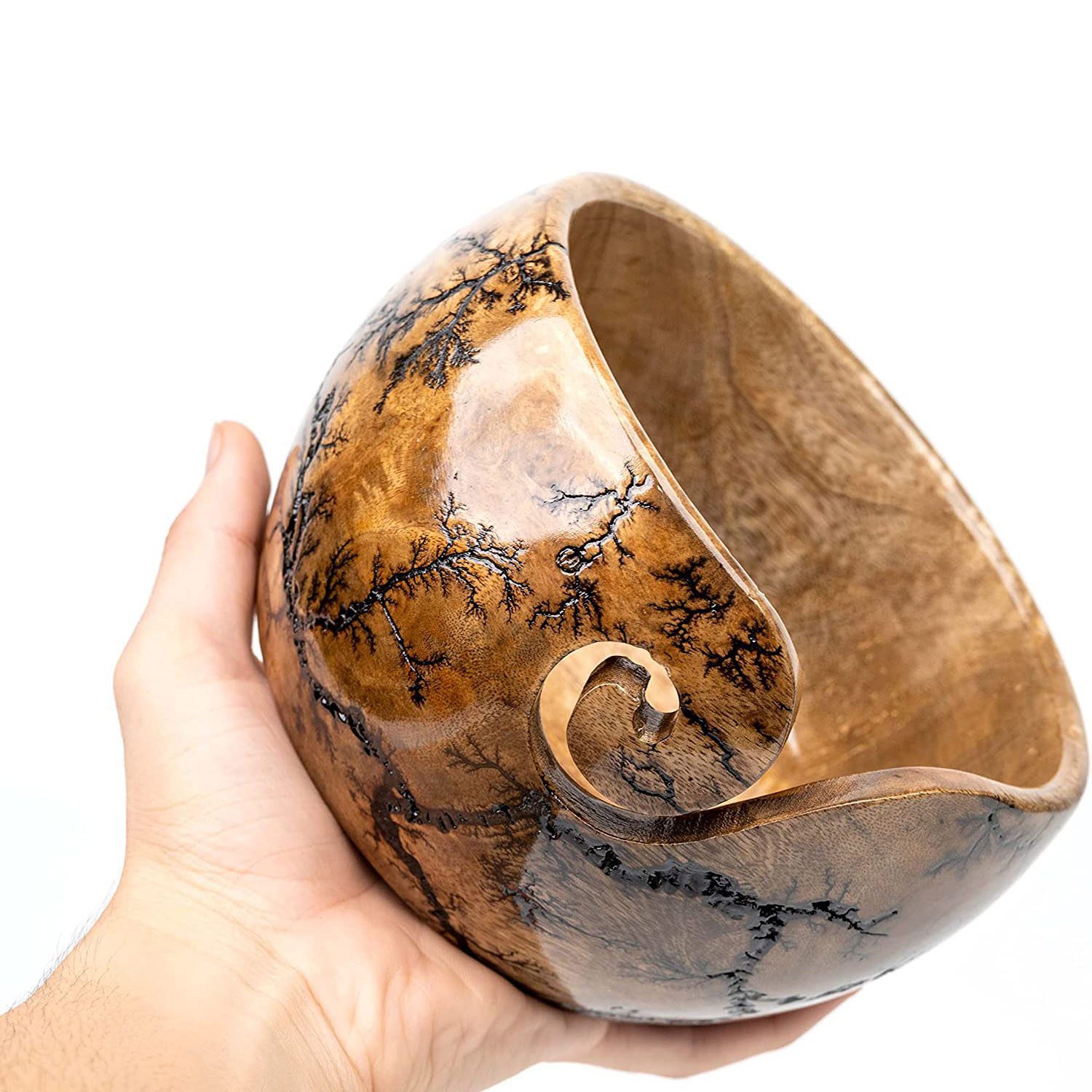 Handcrafted Wooden Knitting Bowl | Unique Trendy Yarn bowl| Knitting & Crocheting Accessories