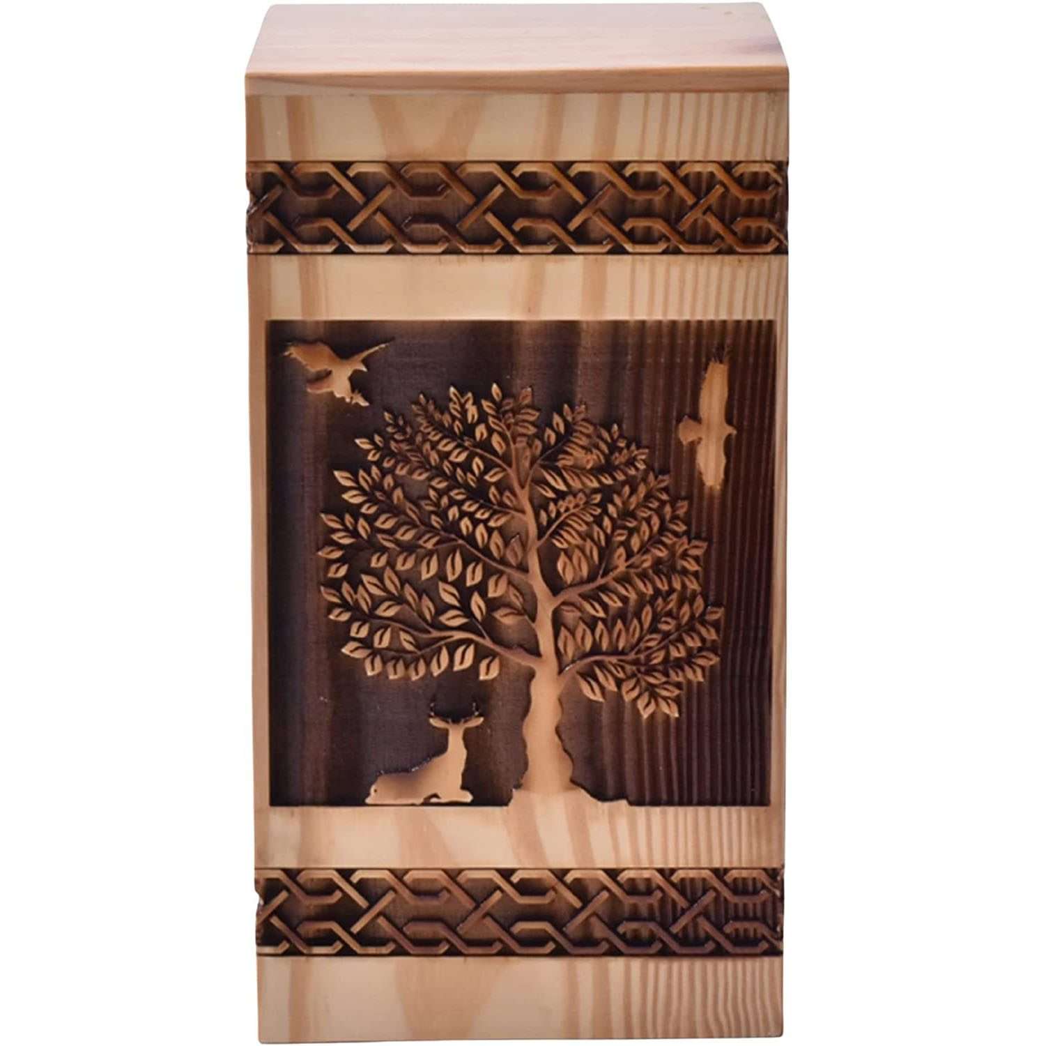 Handcrafted Rosewood Keepsake Urn Box for Ashes | Tree of life hand carved Cremation Urn’s