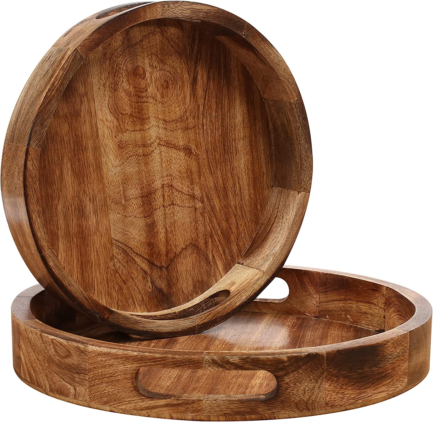 Wooden Serving Tray | Handcrafted Round Appetizer | Antique tray & Appetizers
