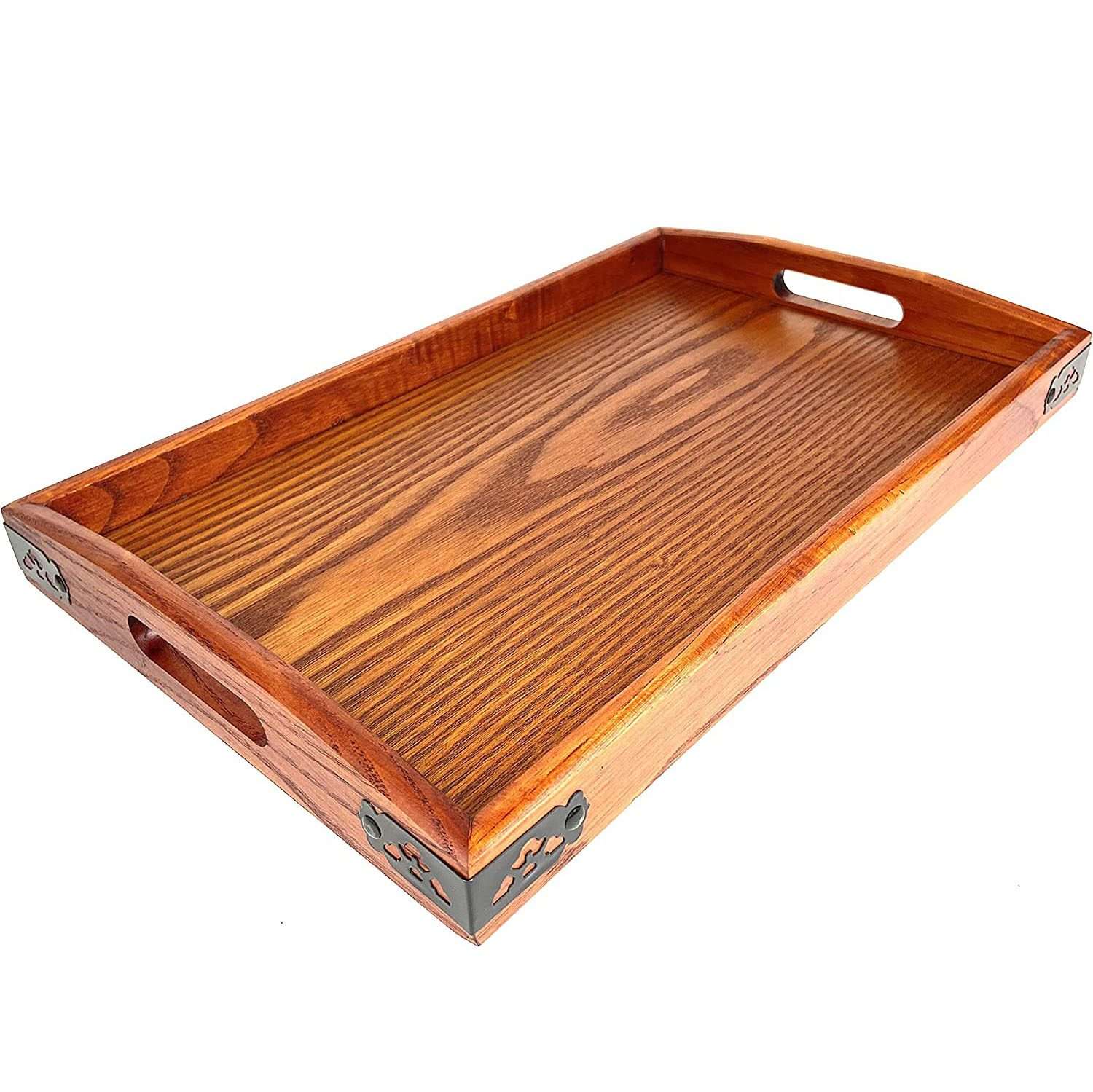 Wooden Serving Tray with Handles | Rectangle Butler Tray