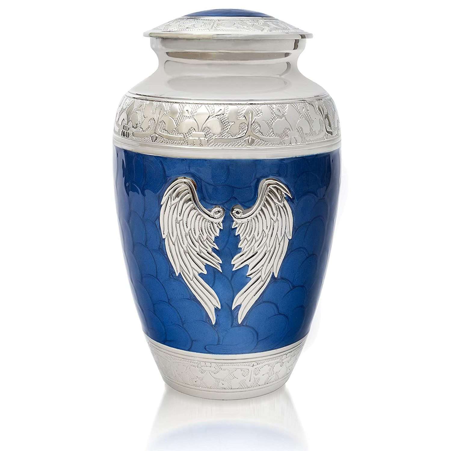 Angel Wings Urn | Blue Cremation Urn for Ashes Adult Male