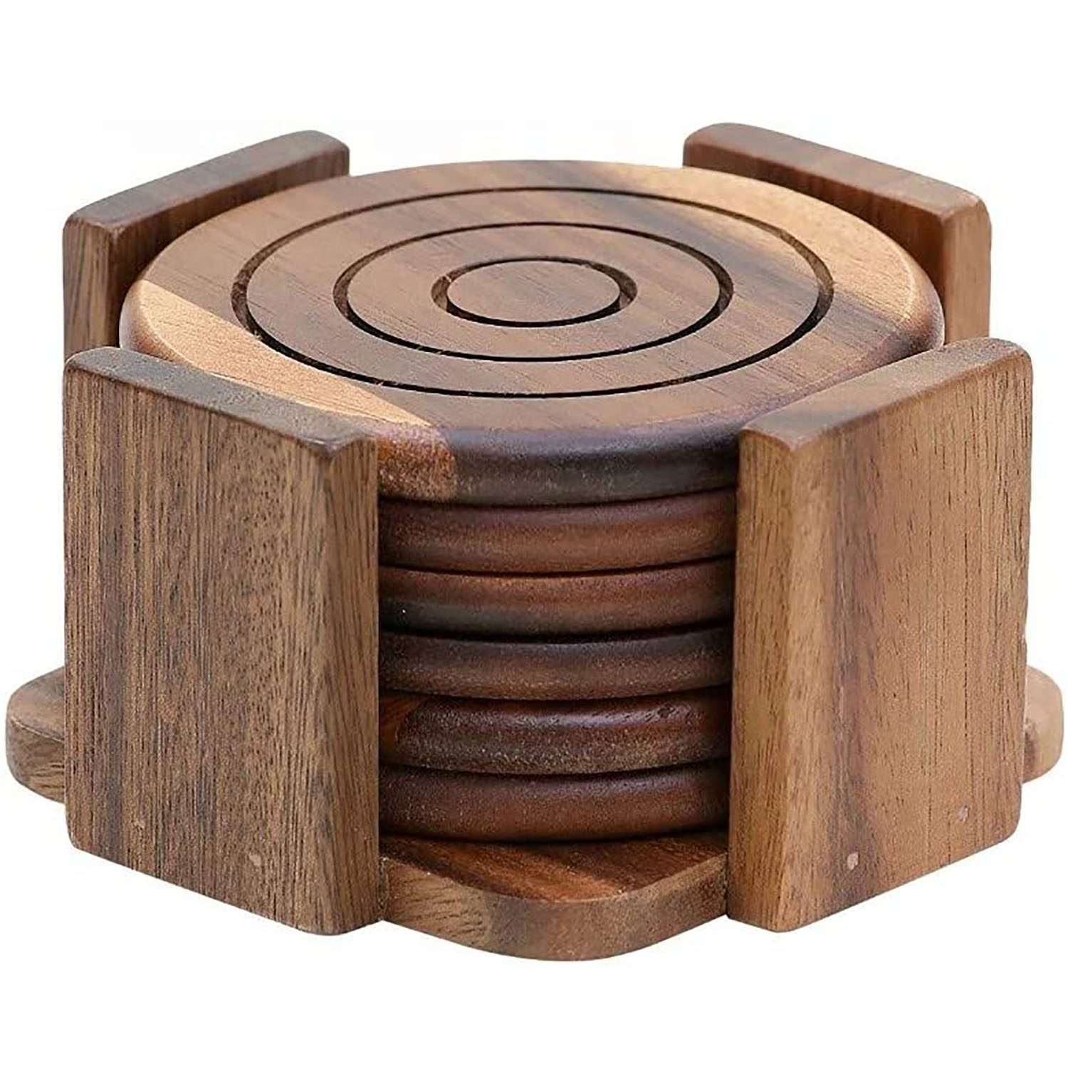Handcrafted Wood Coasters | Unique Rustic Coaters Set of 6 | Coasters for drinks