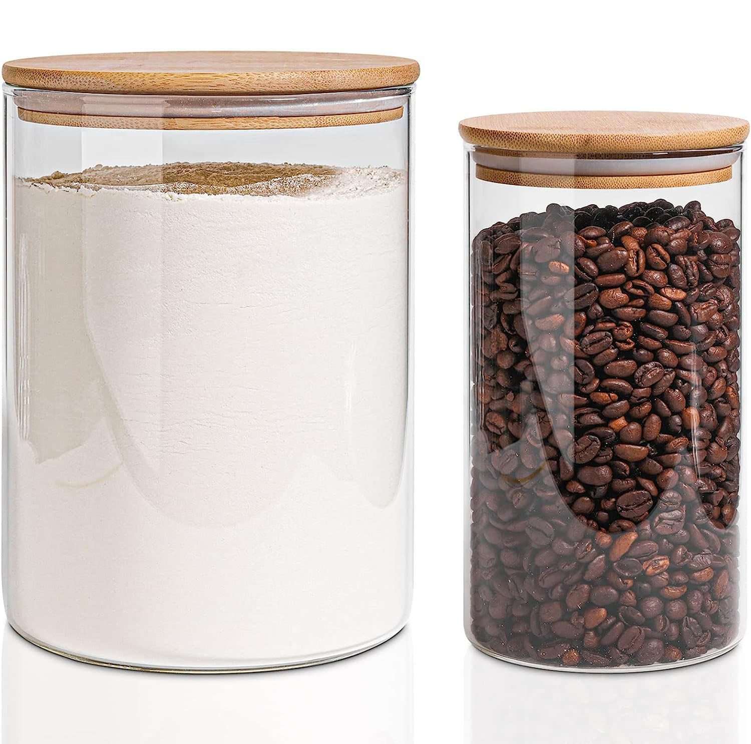 Large Glass Jars with Airtight Wooden Lid | Wood Storage Container wholesale