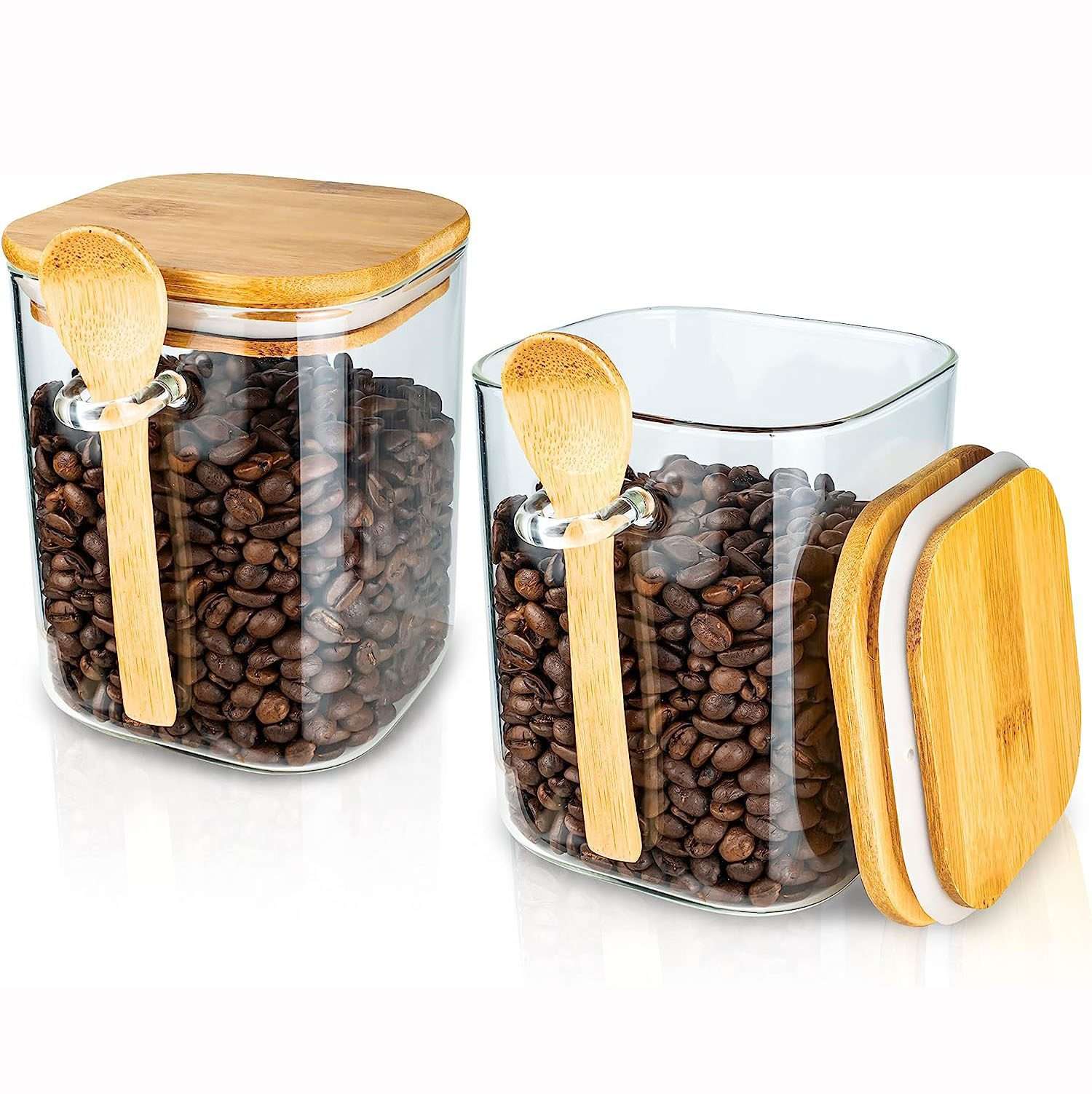 Glass Jars for Food  Storage | Containers with Wooden Lids