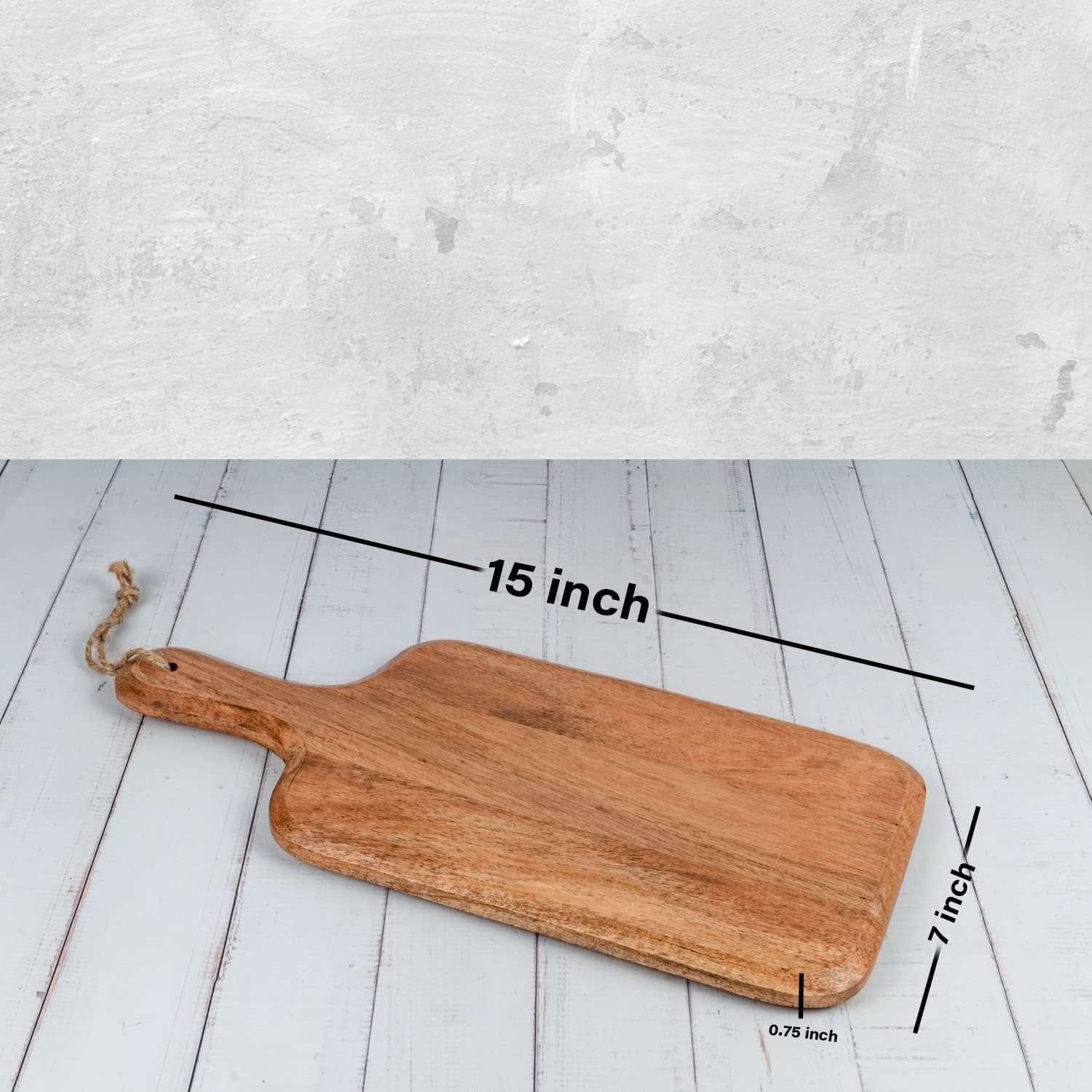 Handcrafted Acacia Wood Cutting Board | for Meat, Cheese, Bread, Vegetables & Fruits | with Grip Handle