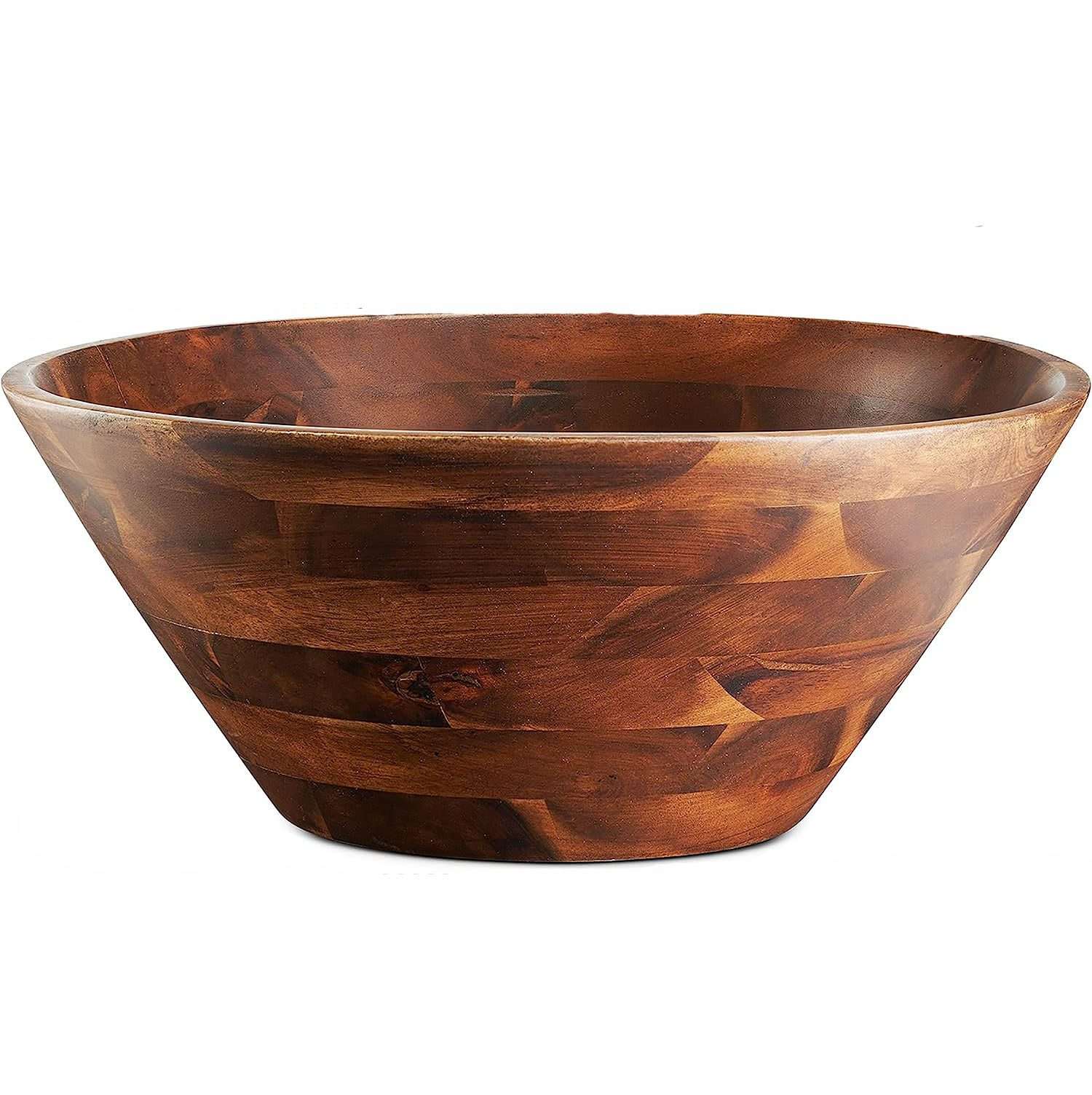 Handcrafted Wooden Salad Bowl | Acacia Wood Salad Bowls | Fruit Bowl, Serving Bowls, Home Decor | Houesewarming Gifts