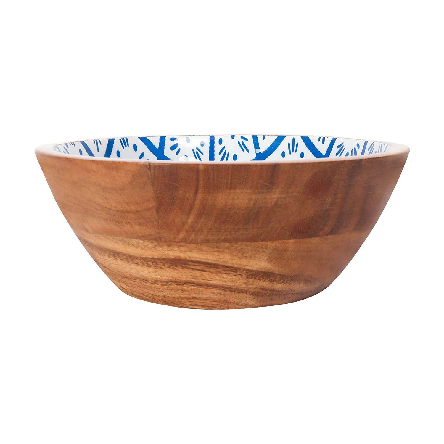 Wooden Salad Bowl | Beautiful Wood Bowl with Enamel