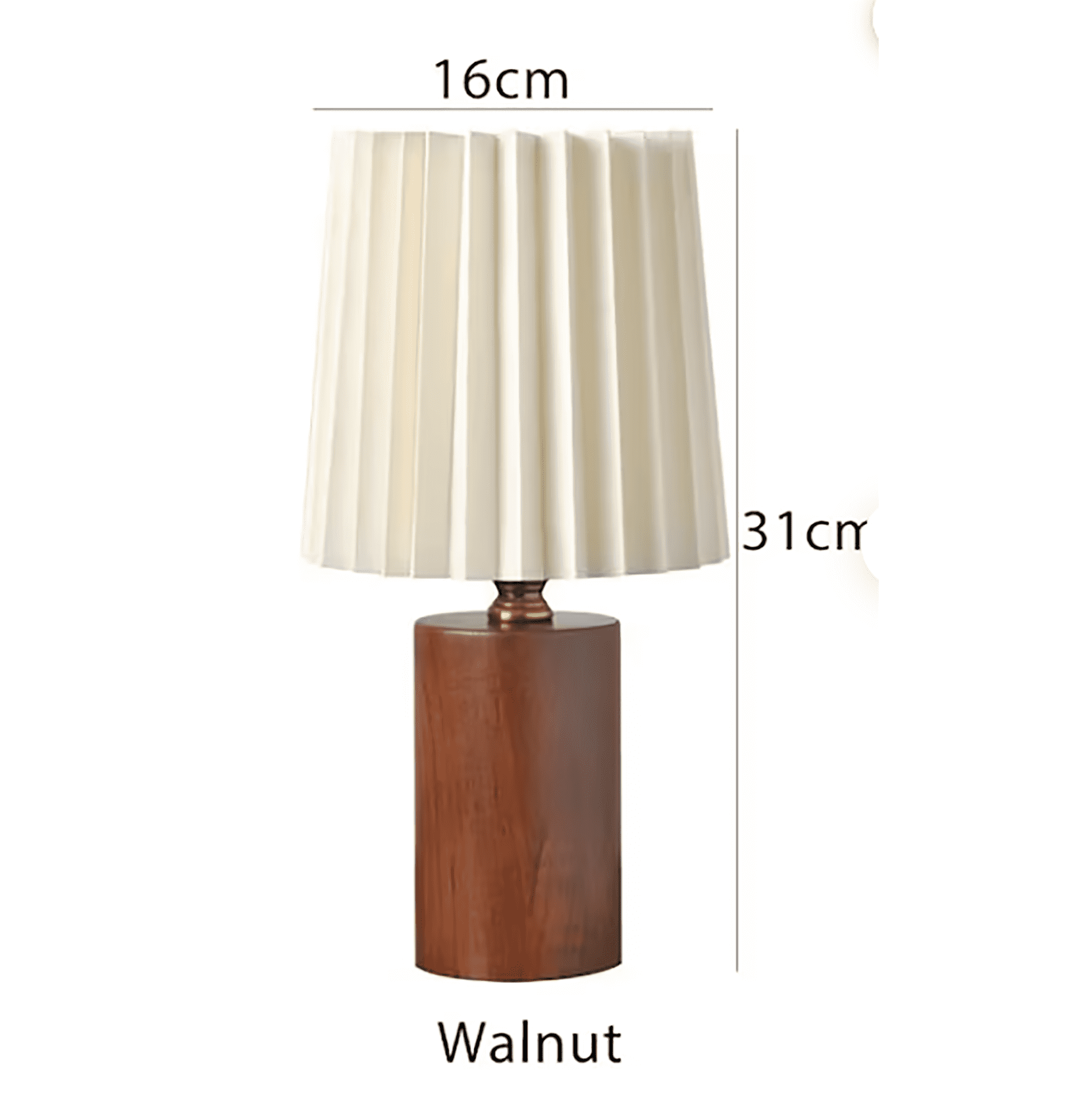 Scandinavia Pleated Wooden Table Lamp | Rustic Bedside Lamp | Vintage Desk Lamp | Nordic Solid Wood Night Light | Minimalist Mushroom Reading Lamp