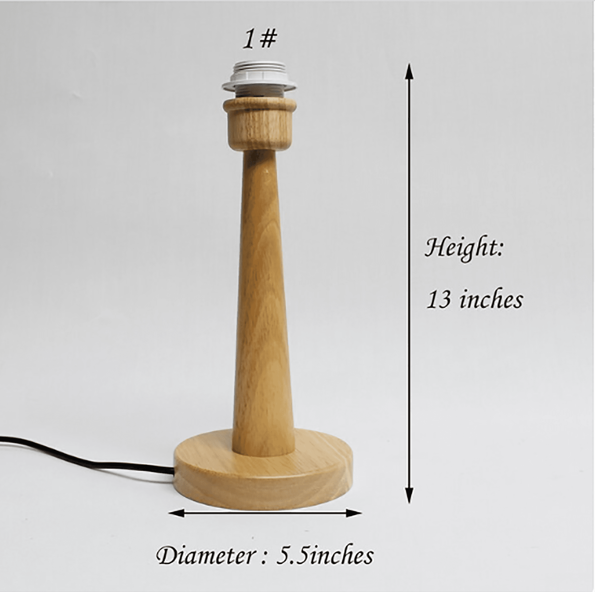 handmade wooden table lamp base | with switch plug cord | for home furnishing | Bedside table lamp