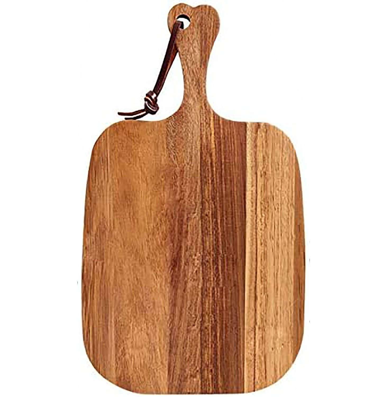 Acacia Wood Cutting Board With Handle | Hardwood Small Chopping Board for Kitchen | Wooden Charcuterie Board- Vegetables, Fruits, Bread, Cheese, Crackers Serving Platter