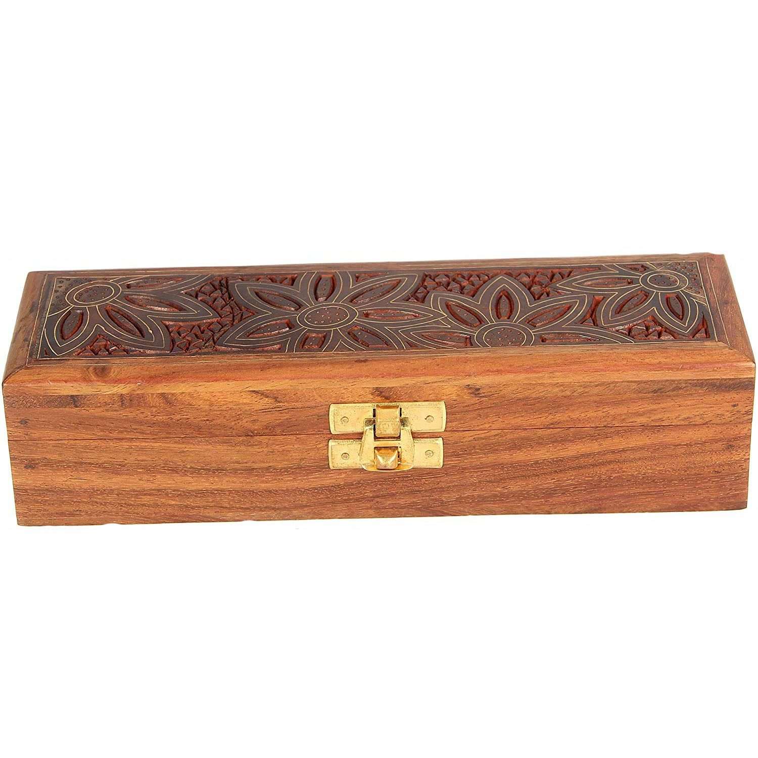 Handmade Wooden Jewellery Box | Pencil Box for Jewel Organizer | Hand Carved Carvings | Gift Items
