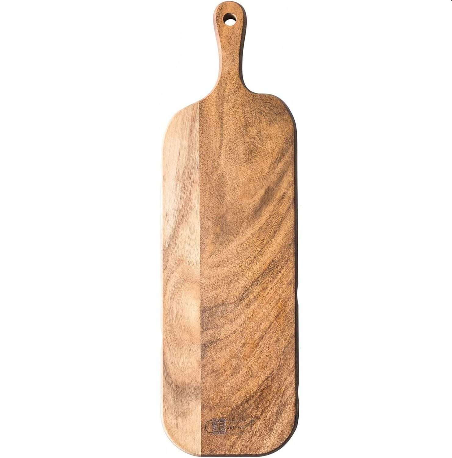 Wood Cutting Board with Handle | Long Acacia Serving Board | Wooden Cheese Board | Charcuterie Boards | Wood Board for Food, Bread Fruit