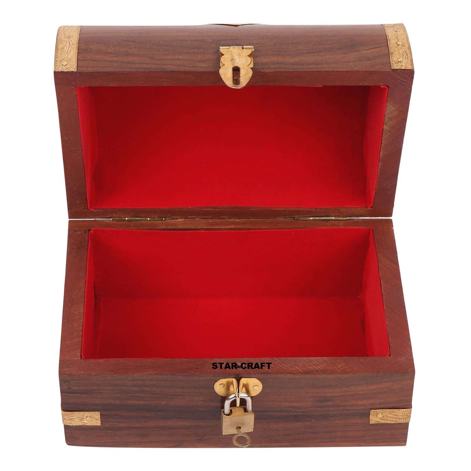 Handcrafted Wooden jewellery Box | Crafted By Pure Sheesham Rosewood | Beautiful Brass Work Jewellery Box
