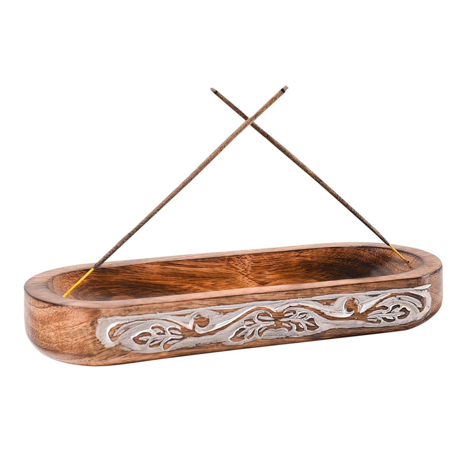 Fine Handcarved Wooden Incense Holder | Insence Ash Catcher | Insense Stick Holder for Table Décorations | Wooden Incense Tray for Sticks