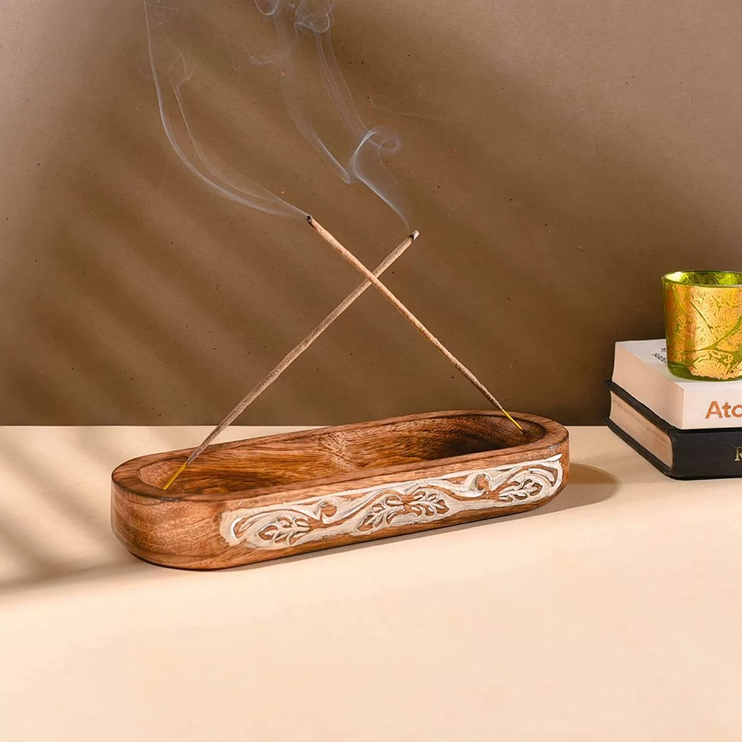 Wooden incense burner