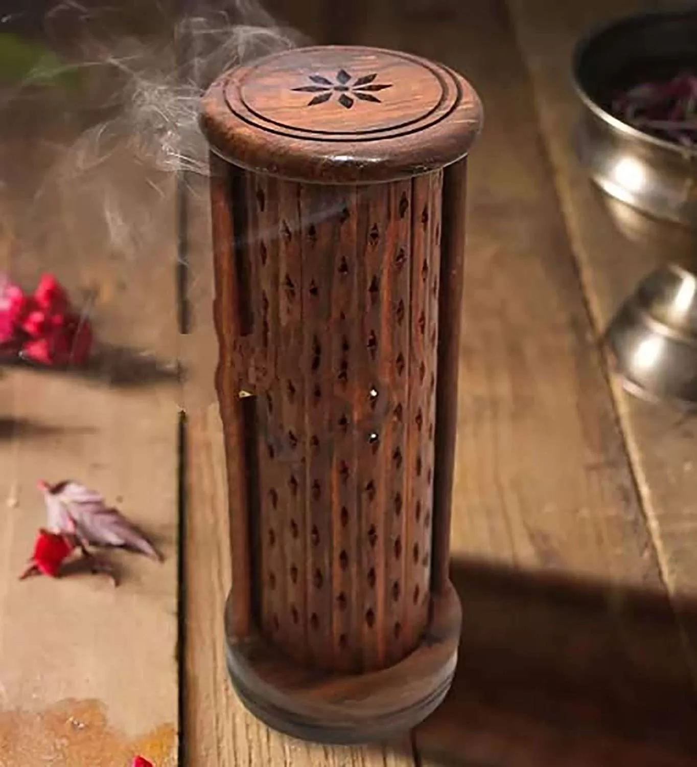 Wooden incense burner