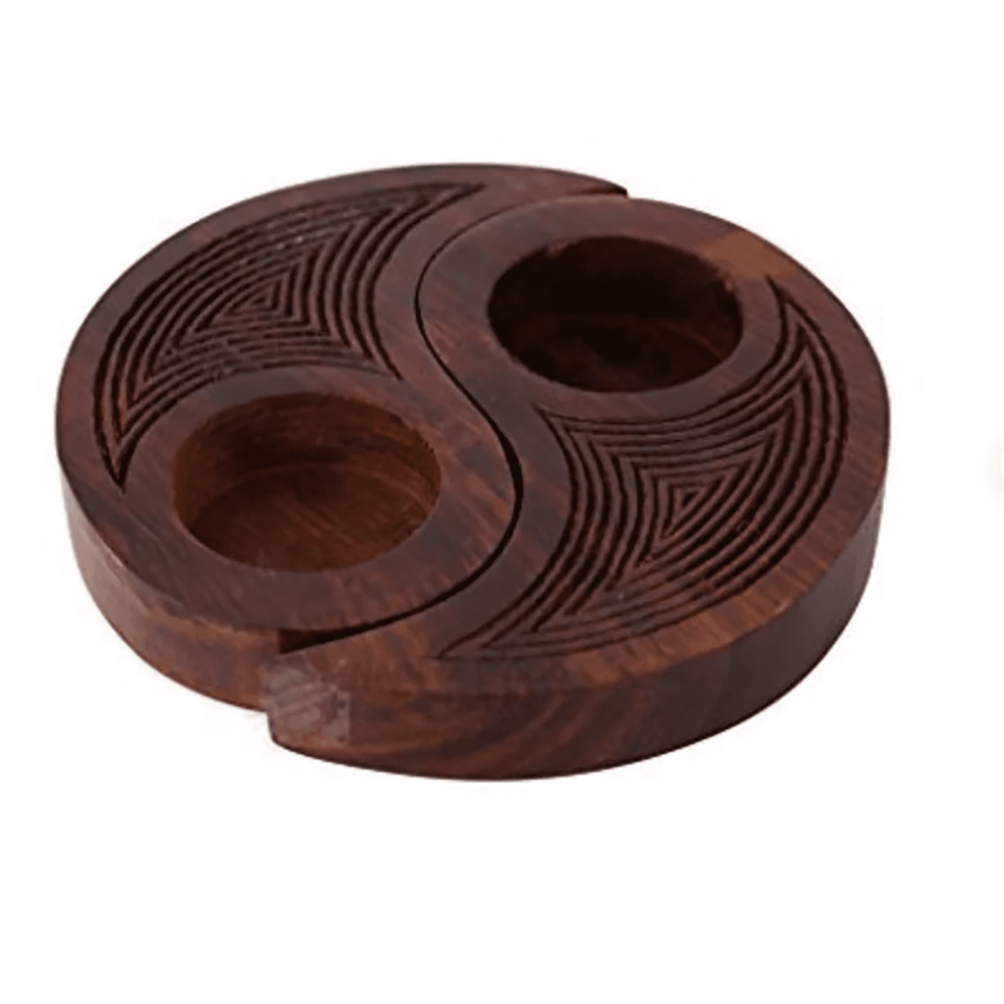 Wooden Tea Light Holder Hand Carved | Diwali and Christmas Gift Idea | Home and Gift | Includes Tea Light (Pack of 2)