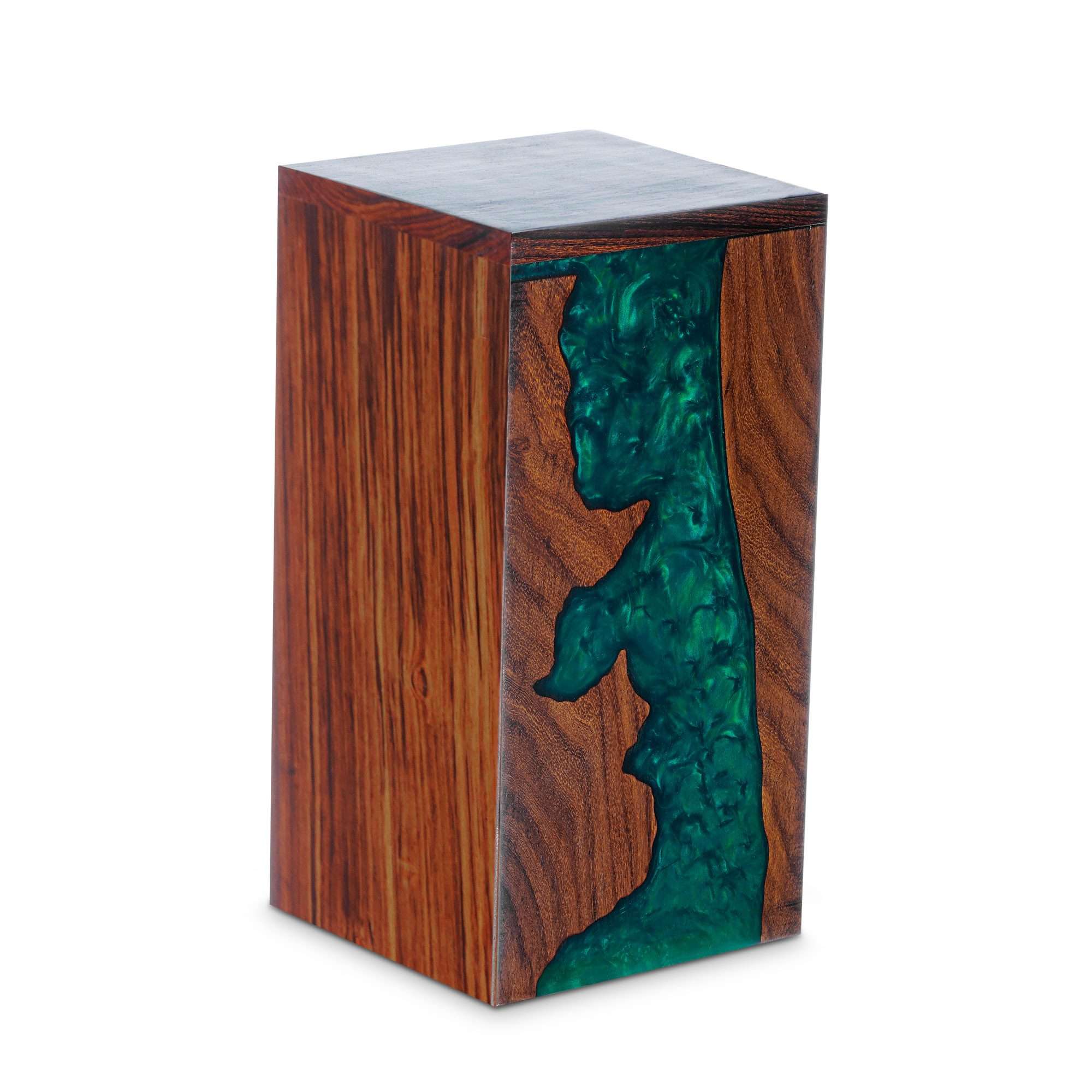 Handcrafted Wooden URN with Resin Inlay | URN Box for Ashes