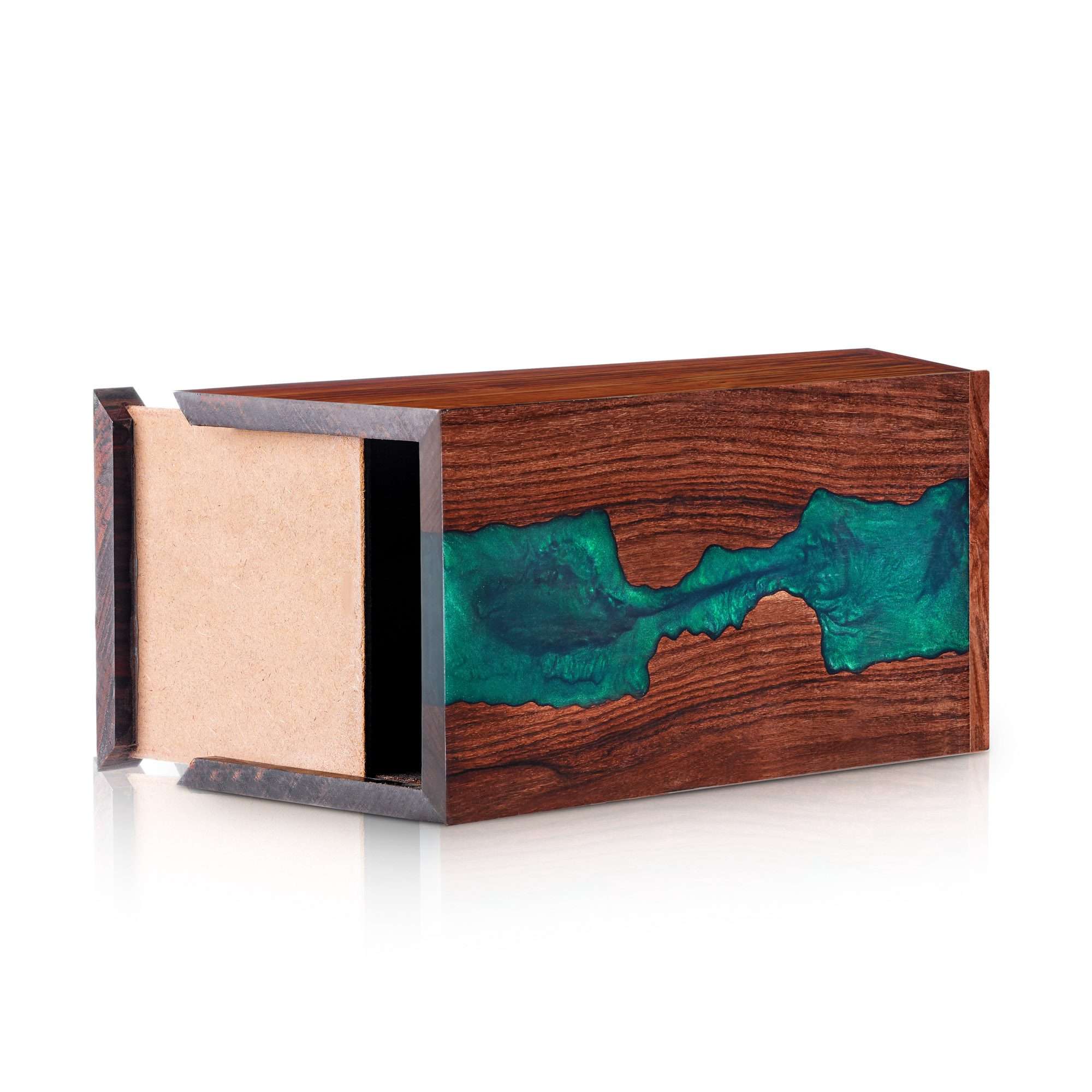 Handcrafted Wooden URN with Resin Inlay | URN Box for Ashes