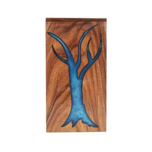 Handcrafted Wooden URN with Raisin Inlay Tree design | Urn Box For human ashes| NYB-02